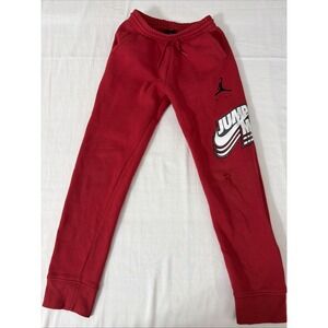 Nike Air Jordan Red Basketball Fit Youth Boys Sweatpants Size Medium 10-12 Years